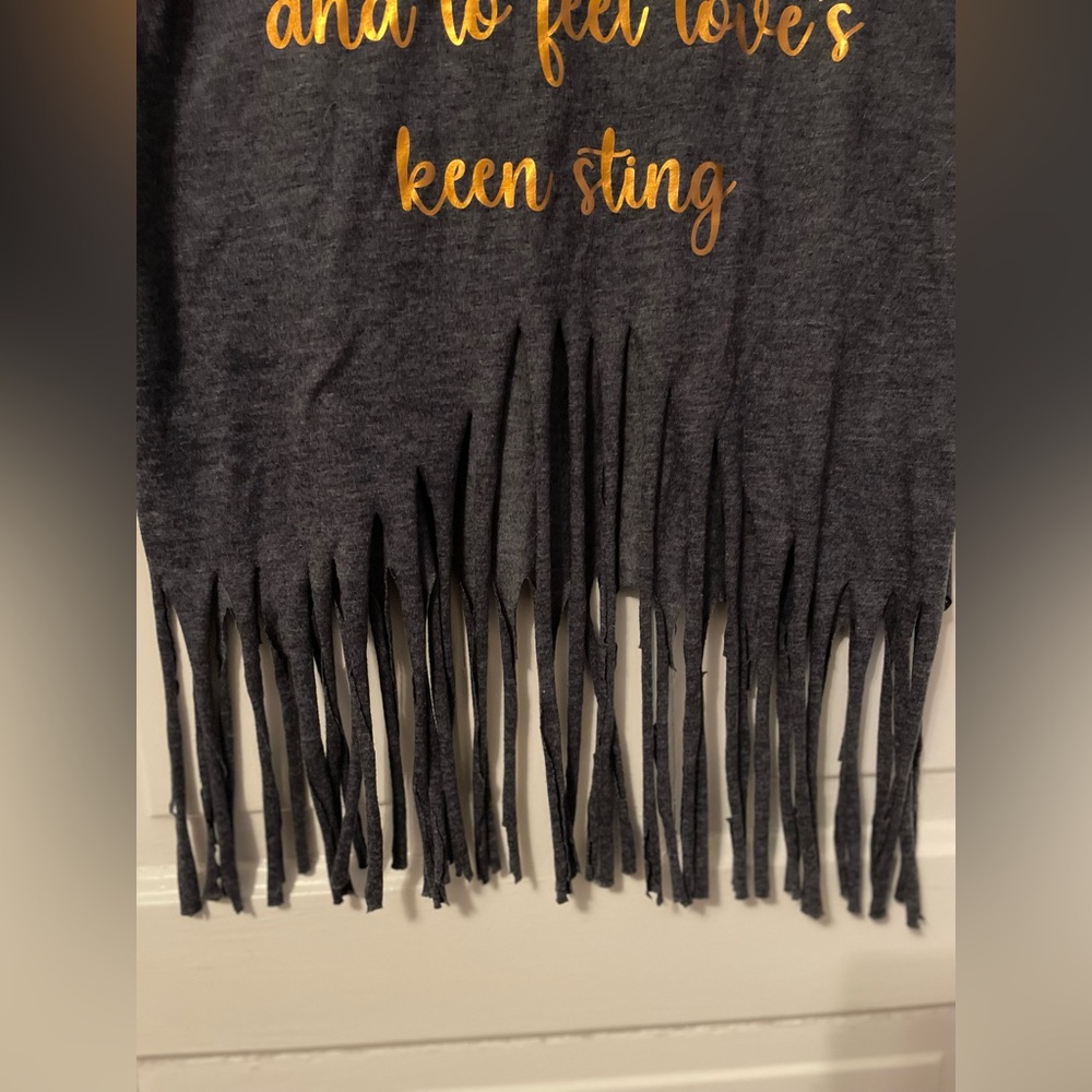 2 for $6 Distressed T-shirt with Fringe - Picture 4 of 5